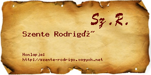 Szente Rodrigó névjegykártya